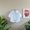Short and petite style, 2026 Spring/Summer new collection, summer candy-colored short-sleeved shirt, washable cotton short coat for women 104535759 Application Scenario
